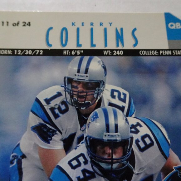 Kerry Collins 1997 Pinnacle Football Trading Card #11 with Collins as Elvis - Picture 4 of 9